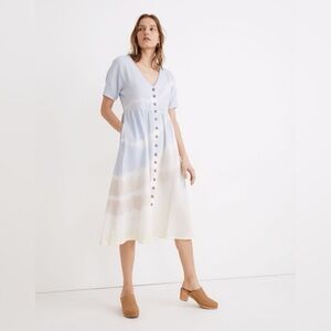 Madewell Tie-Dye Lightspun Button-Front Midi Dress